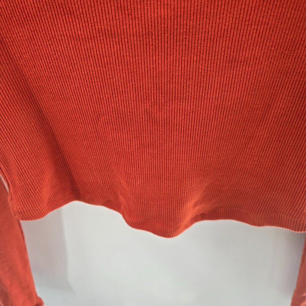 Lovepoem by Block Orange Sweater Cowl Neck Cutout Ribbed Medium - Picture 6 of 12